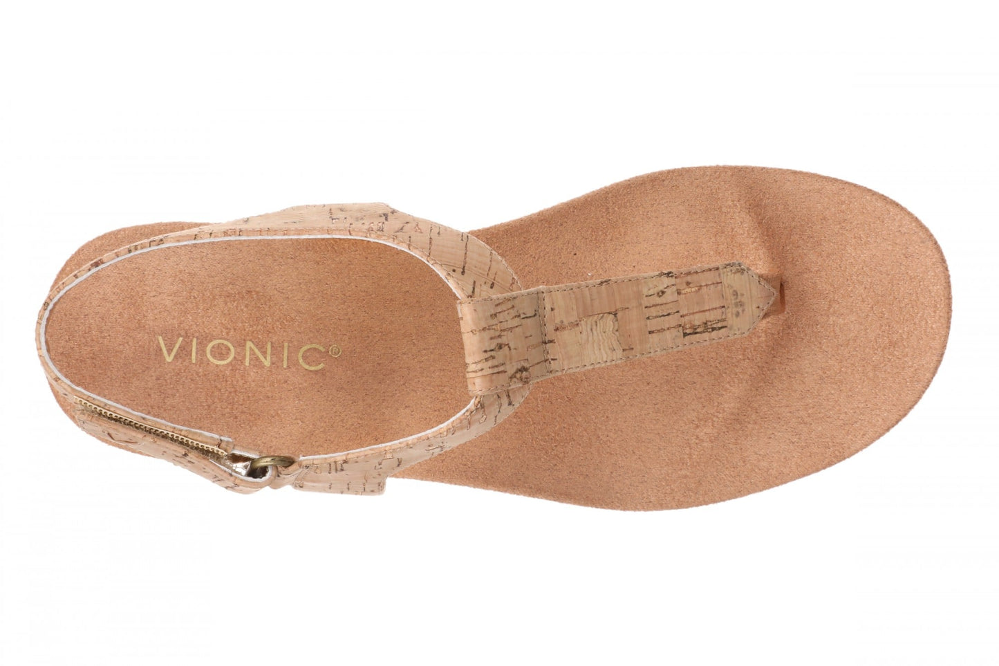Vionic Palisades Women's Arch Support T-Strap Sandal - Gold Cork - Top