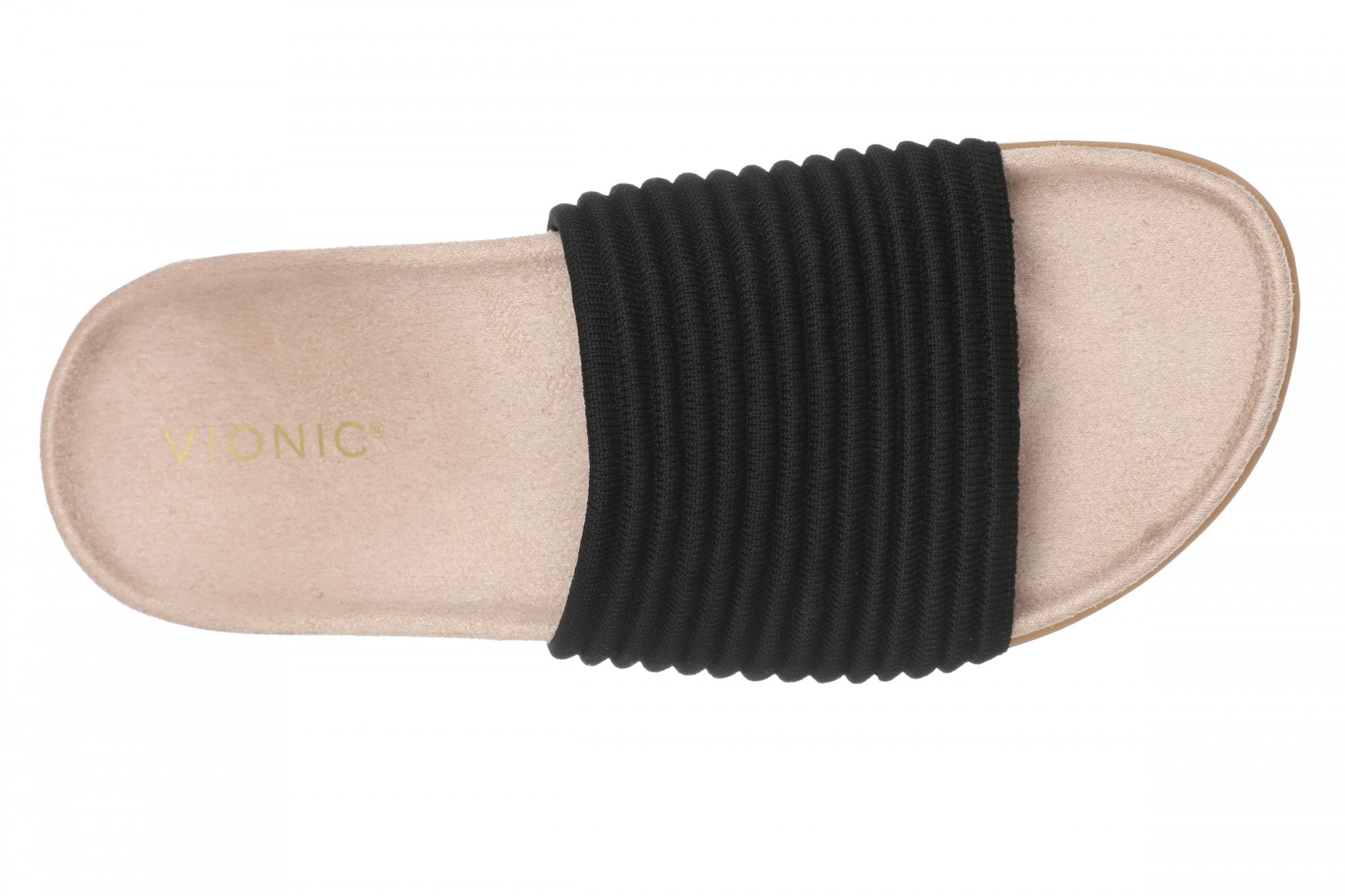 Vionic Evie Knit Women's Slide Arch Supportive Sandal - All Black - Top