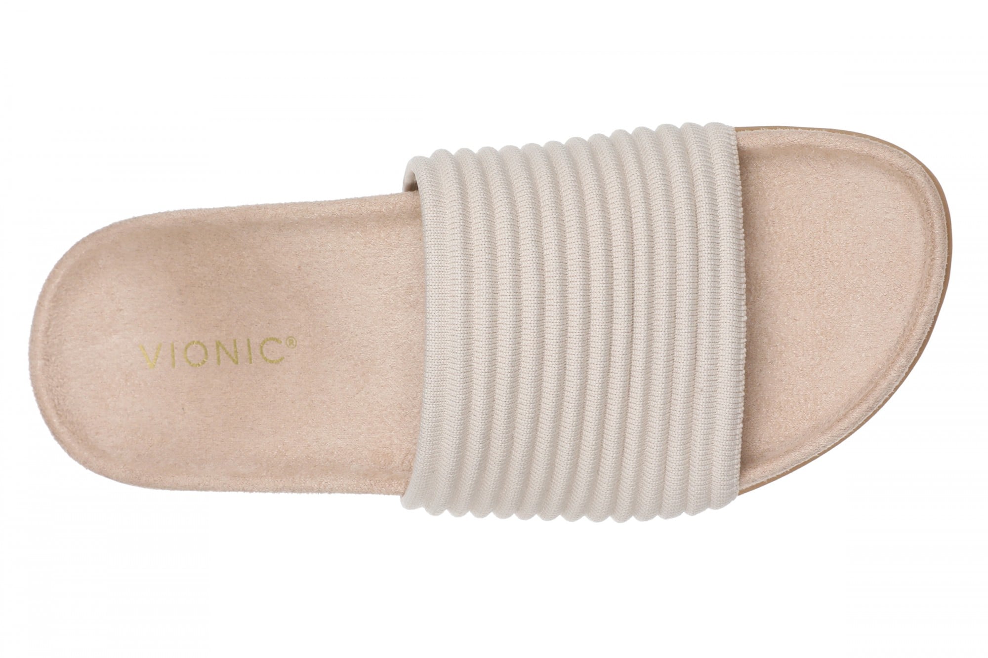 Vionic Evie Knit Women's Slide Arch Supportive Sandal - Cream - Top
