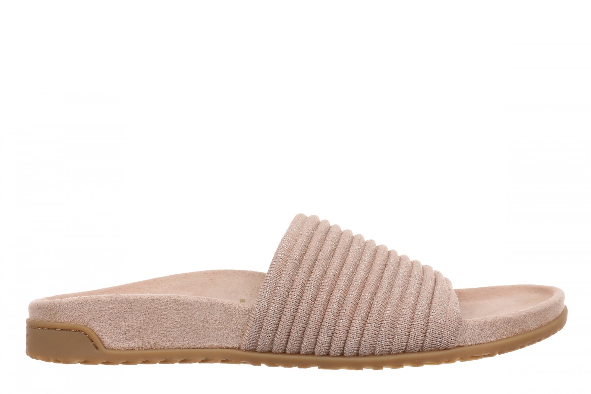 Vionic Evie Knit Women's Comfortable Supportive Slide Sandal - Rugby Tan/gold - Lifestyle