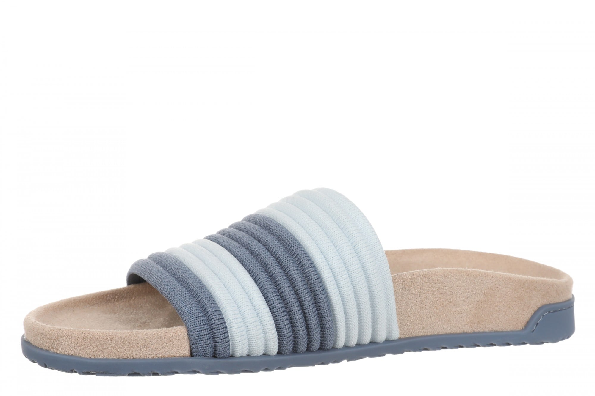 Vionic Evie Knit Women's Comfortable Supportive Slide Sandal - Pacific Blue/ice Blue - Left angle
