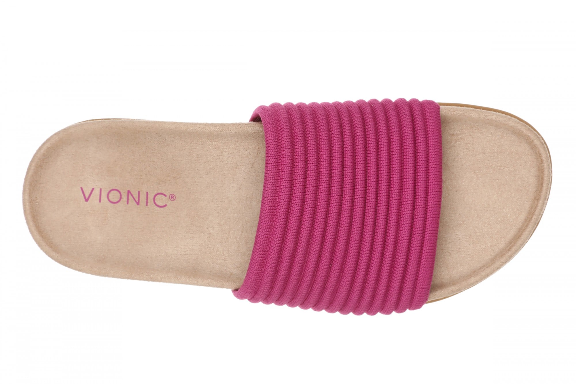 Vionic Evie Knit Women's Comfortable Supportive Slide Sandal - Dark Rose Violet - Top