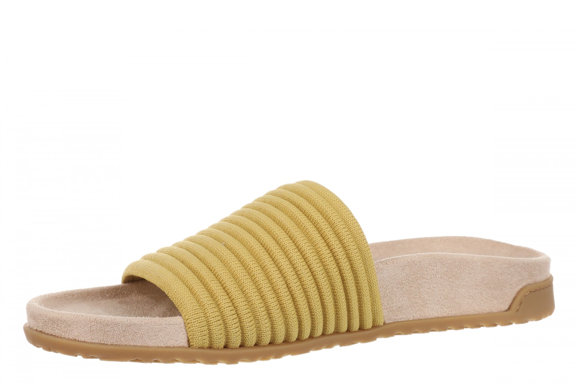 Vionic Evie Knit Women's Comfortable Supportive Slide Sandal - Dijon - Left angle