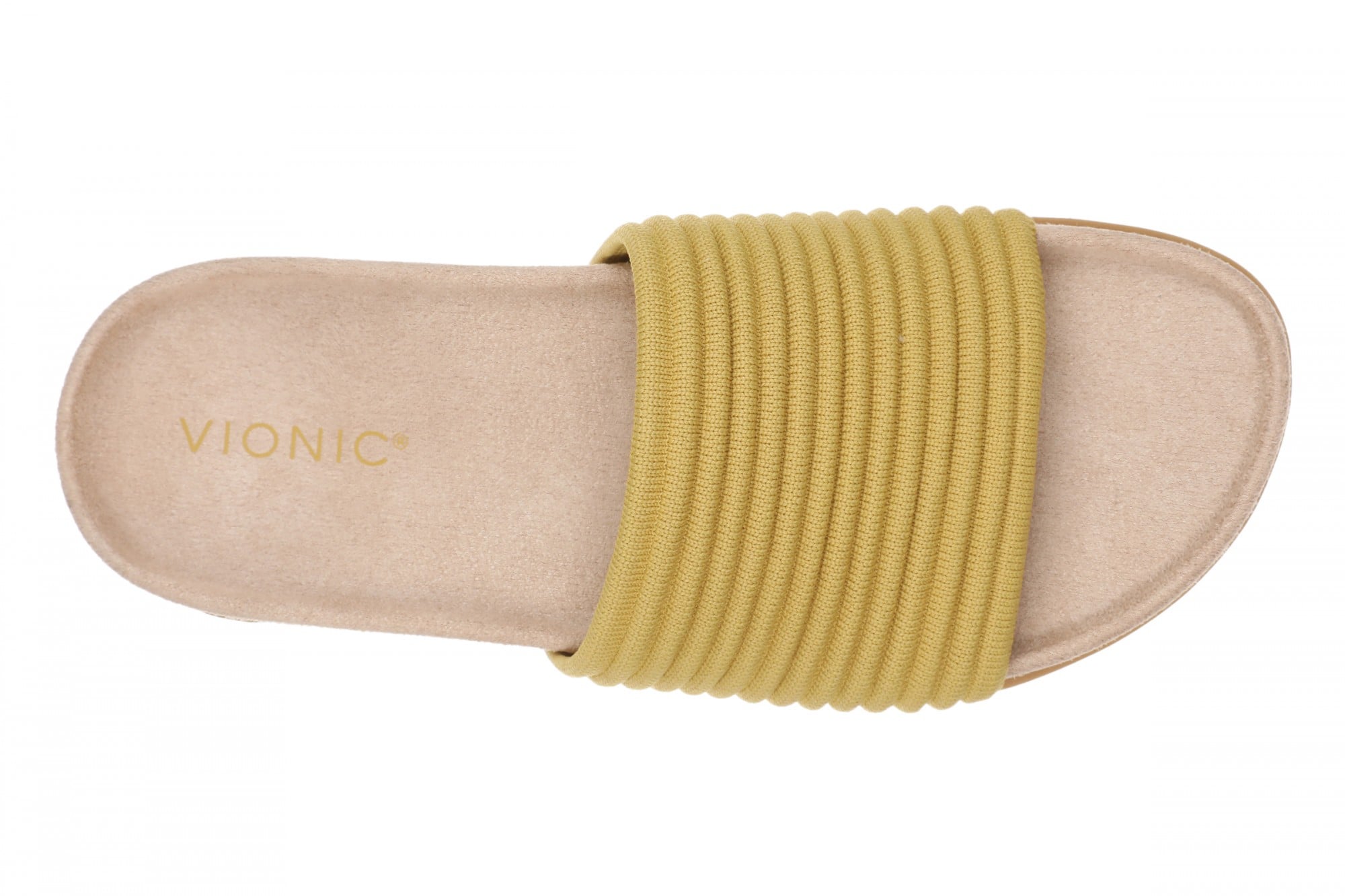 Vionic Evie Knit Women's Comfortable Supportive Slide Sandal - Dijon - Top