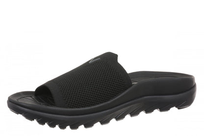 Vionic Haven RX Women's Recovery Slide Sandal - Orthotic Comfort & Arch Support Sandal - Black - Left angle