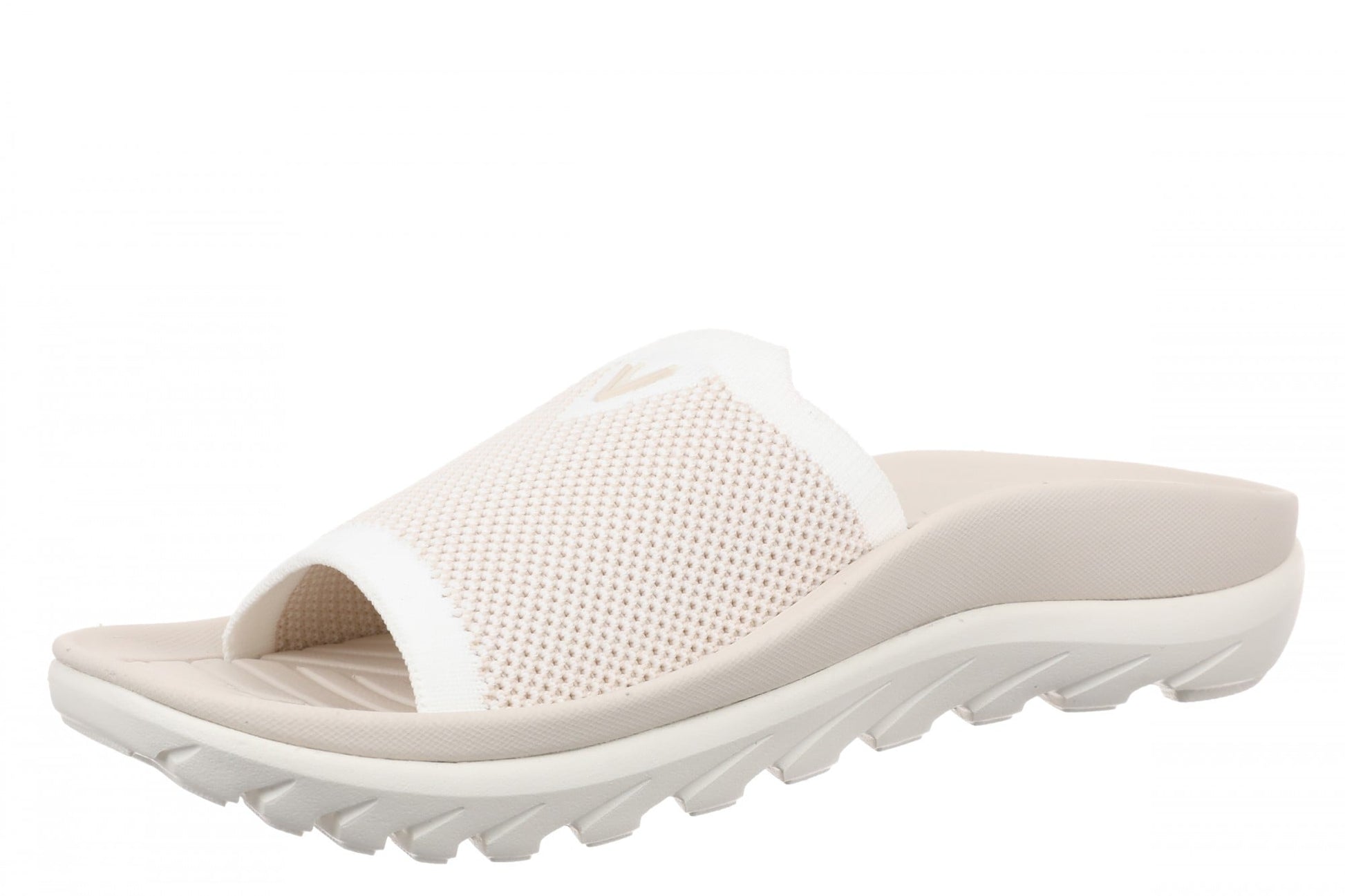 Vionic Haven RX Women's Recovery Slide Sandal - Orthotic Comfort & Arch Support Sandal - Ivory - Left angle