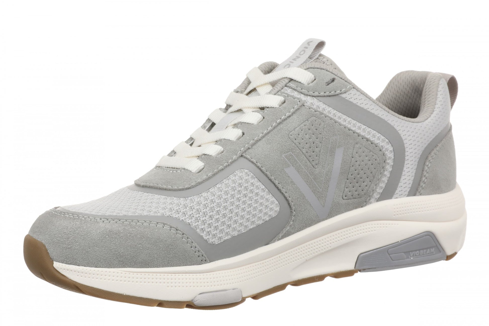 Vionic Walk Strider Knit - Women's Orthotic Arch Support Comfort Walking Shoes - Paloma Grey - Left angle