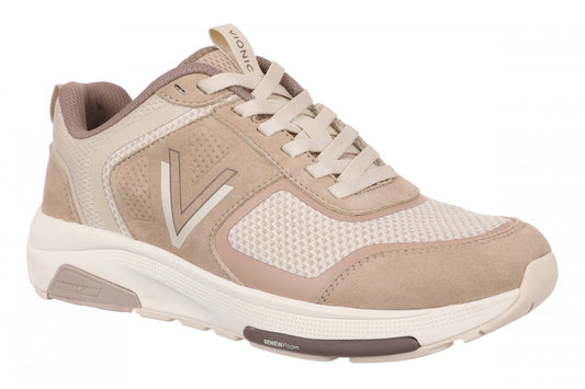 Vionic Walk Strider Knit - Women's Orthotic Arch Support Comfort Walking Shoes - Lucid Beige - Angle main