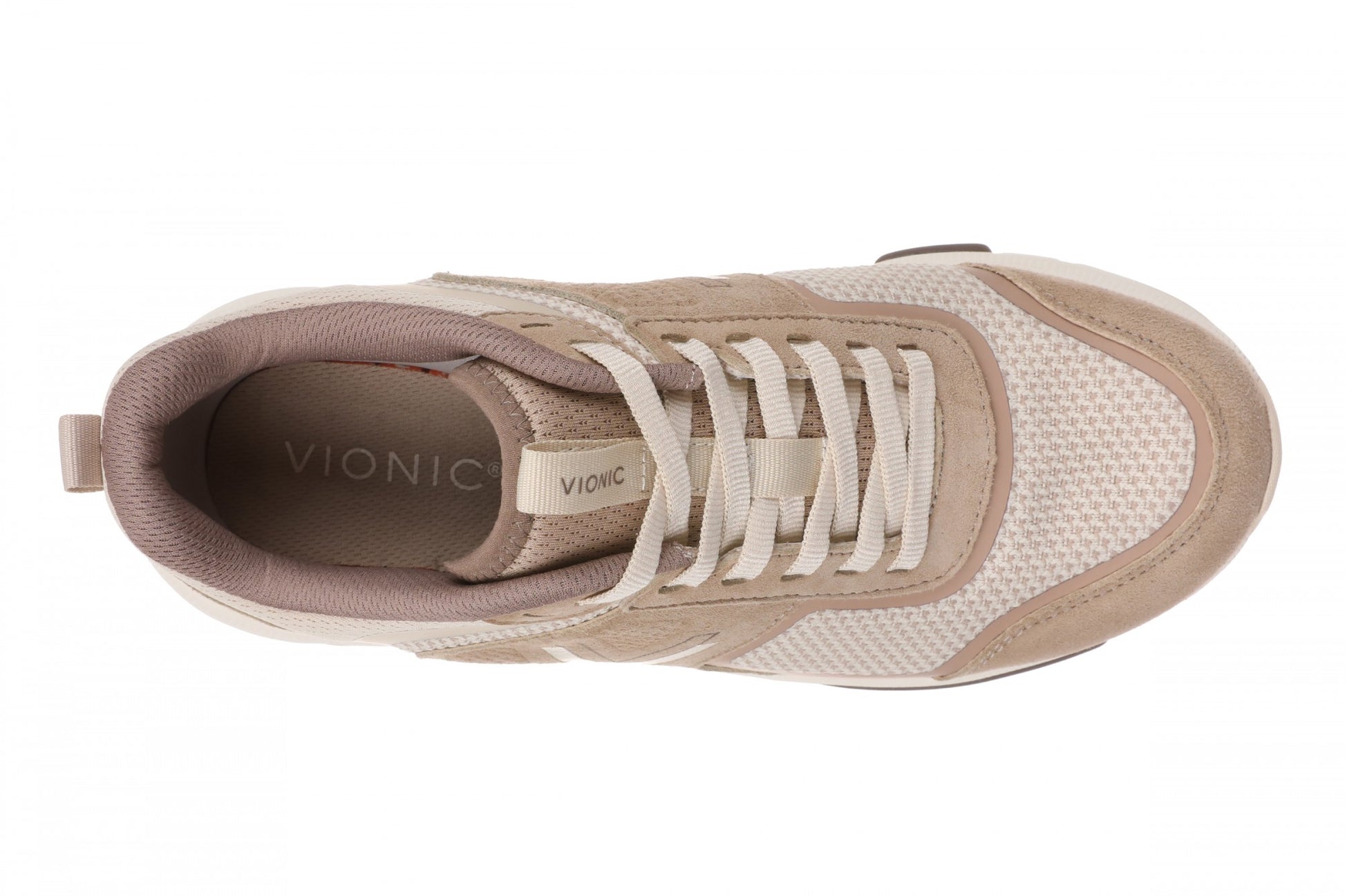 Vionic Walk Strider Knit - Women's Orthotic Arch Support Comfort Walking Shoes - Lucid Beige - Top