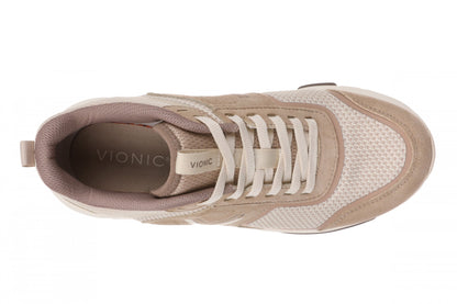 Vionic Walk Strider Knit - Women's Orthotic Arch Support Comfort Walking Shoes - Lucid Beige - Top