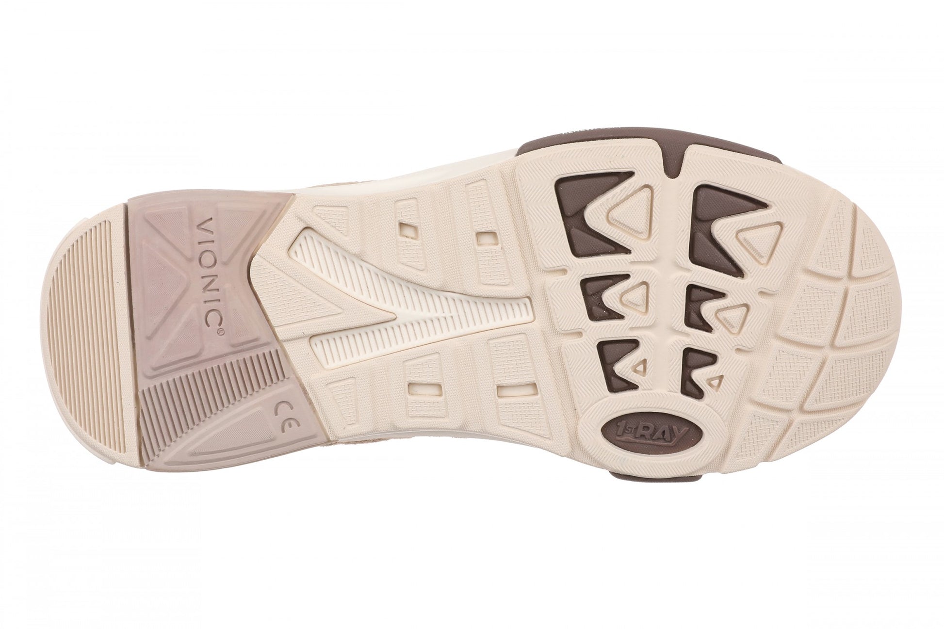 Vionic Walk Strider Knit - Women's Orthotic Arch Support Comfort Walking Shoes - Lucid Beige - Bottom