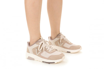 Vionic Walk Strider Knit - Women's Orthotic Arch Support Comfort Walking Shoes - Lucid Beige - Lifestyle