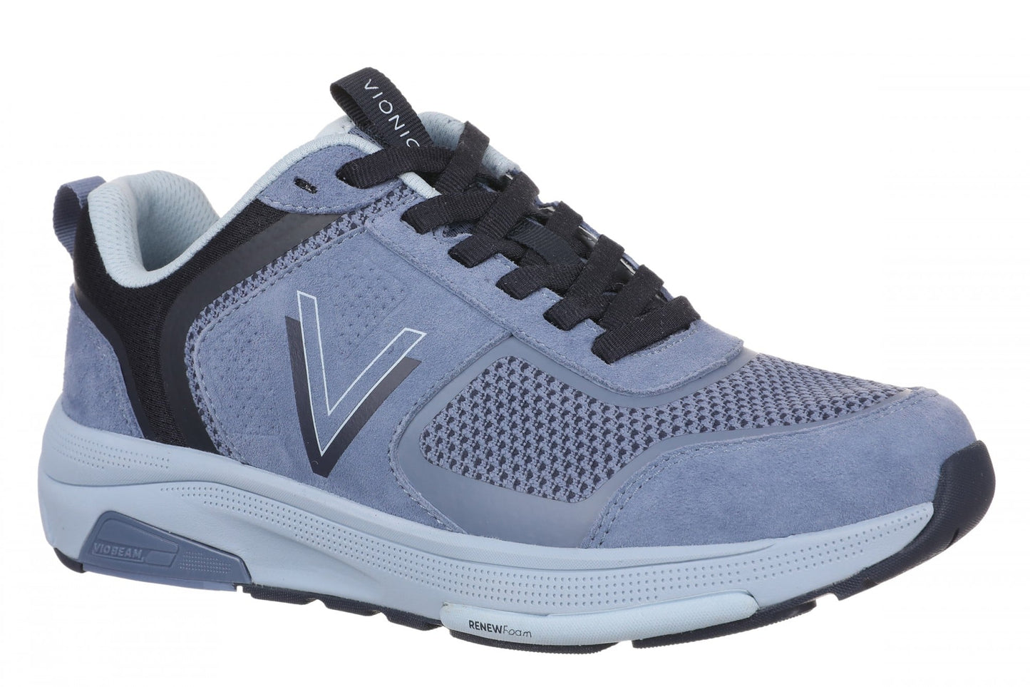 Vionic Walk Strider Knit - Women's Orthotic Arch Support Comfort Walking Shoes - Pacific Blue - Angle main