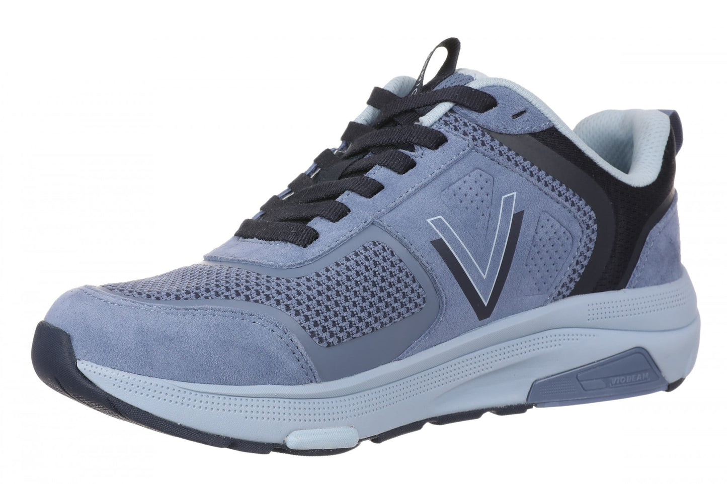 Vionic Walk Strider Knit - Women's Orthotic Arch Support Comfort Walking Shoes - Pacific Blue - Left angle