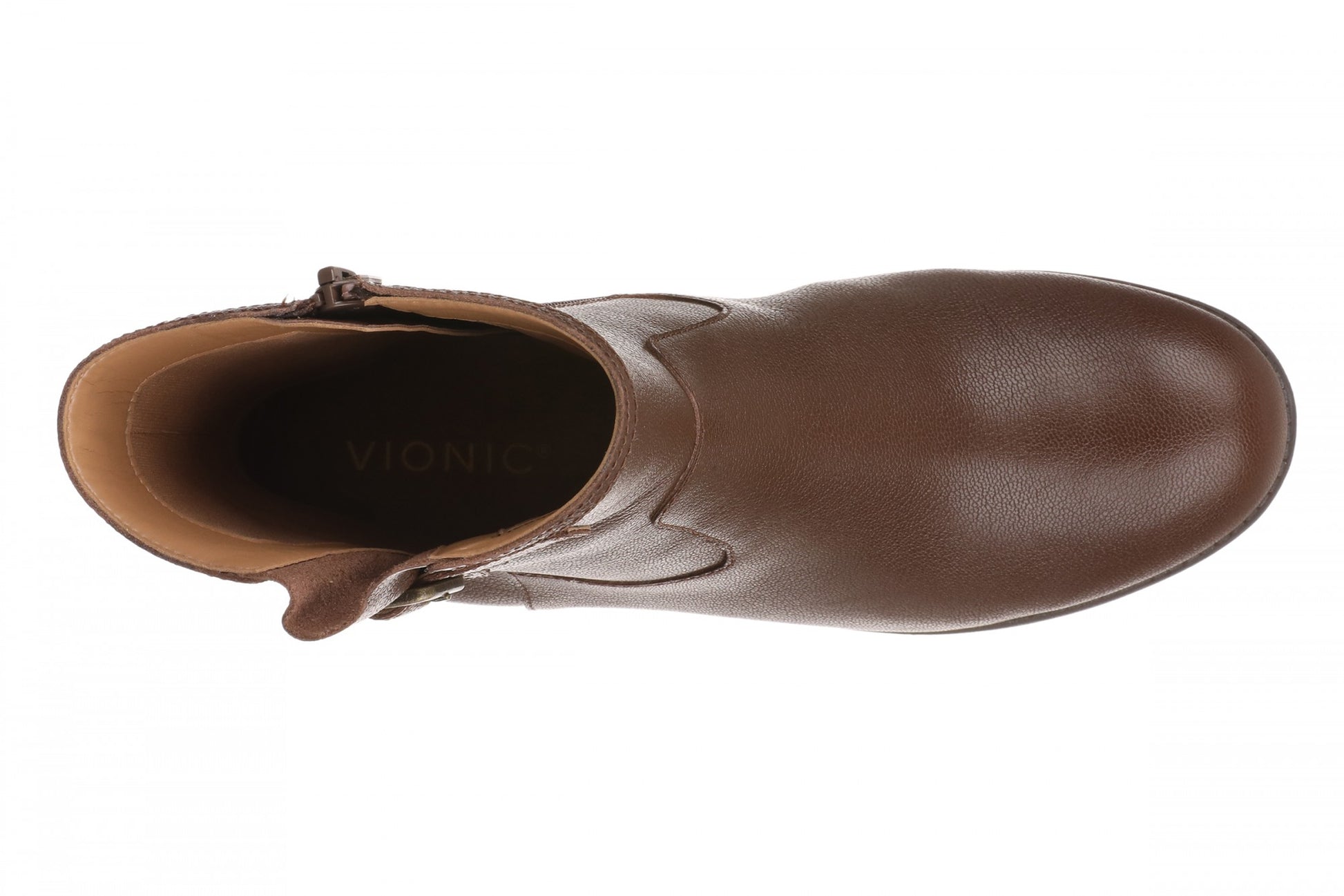 Vionic Jill Women's Heeled Ankle Boot - Women's Comfortable Orthotic Arch Support Ankle Boot - Coffee - Top