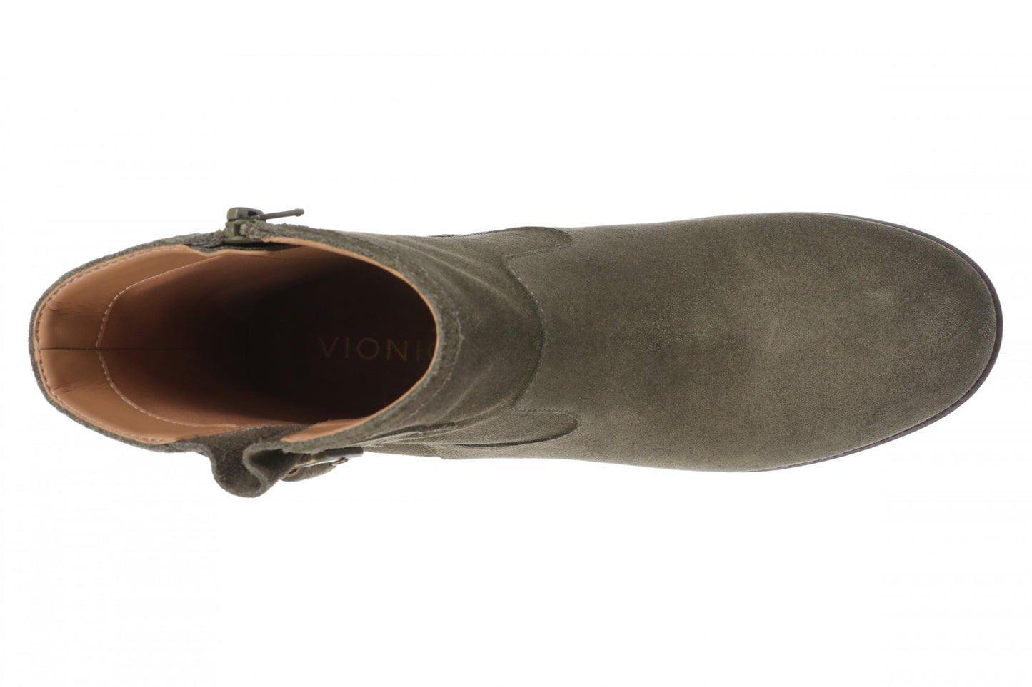 Vionic Jill Women's Heeled Ankle Boot - Women's Comfortable Orthotic Arch Support Ankle Boot - Dark Olive - Top