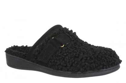 Vionic Izzy Women's Comfortable Orthotic Arch Support Mule Slipper - Black - Angle main