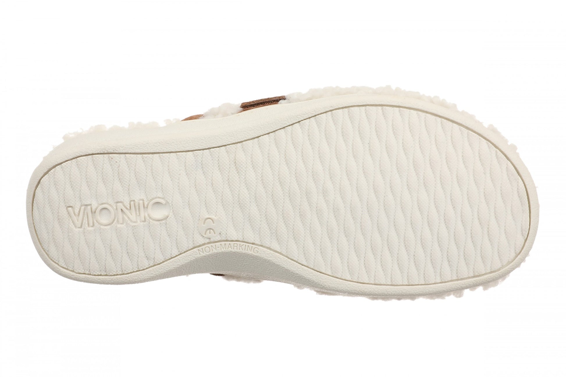 Vionic Izzy Women's Comfortable Orthotic Arch Support Mule Slipper - Cream - Bottom