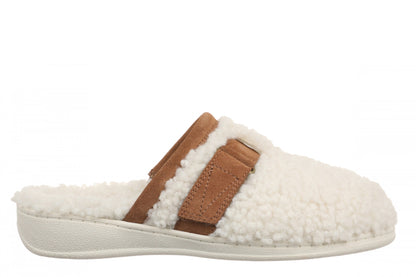 Vionic Izzy Women's Comfortable Orthotic Arch Support Mule Slipper - Cream - Lifestyle