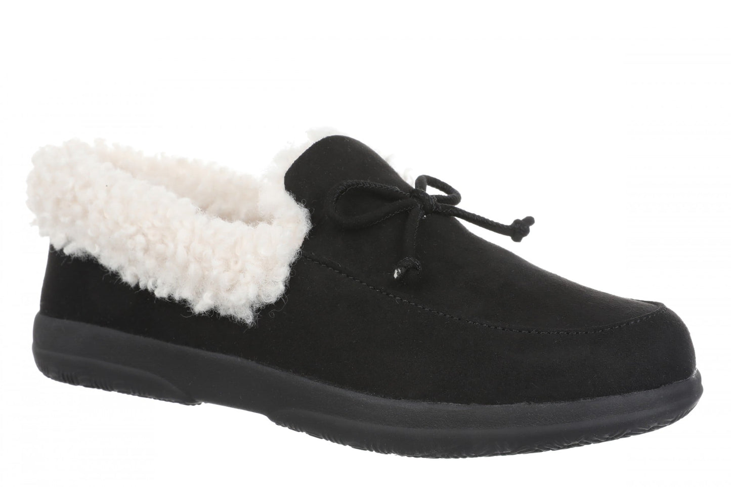 Vionic Claribel Slipper - Women's Cozy Orthotic Arch Support House Slipper - Black - Angle main