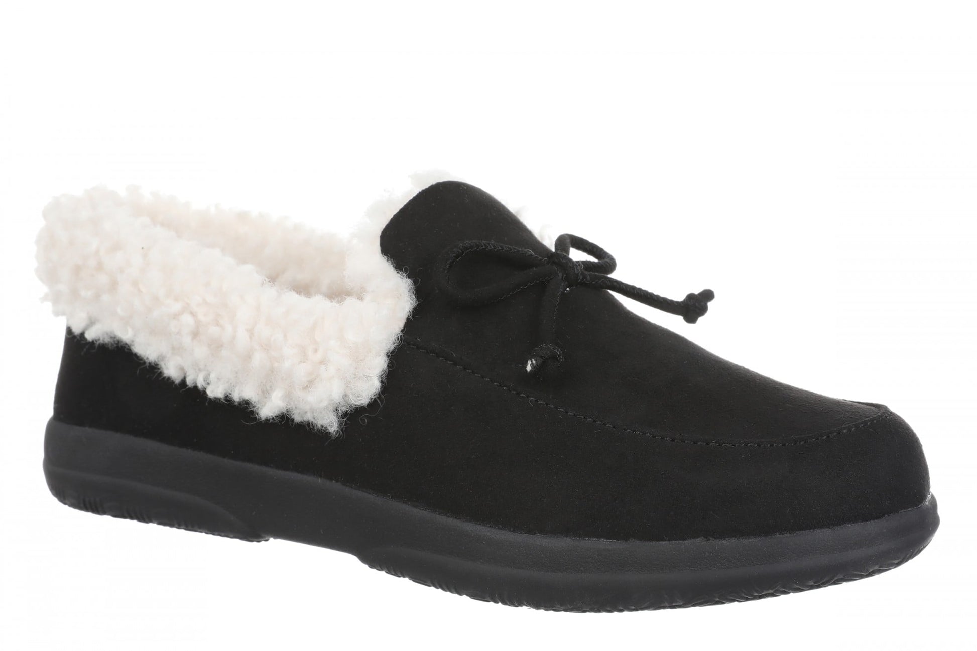 Vionic Claribel Slipper - Women's Cozy Orthotic Arch Support House Slipper - Black - Angle main