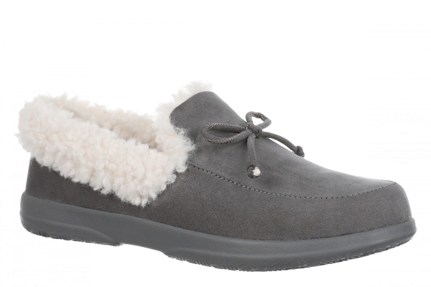 Vionic Claribel Slipper - Women's Cozy Orthotic Arch Support House Slipper - Slate Grey - Angle main