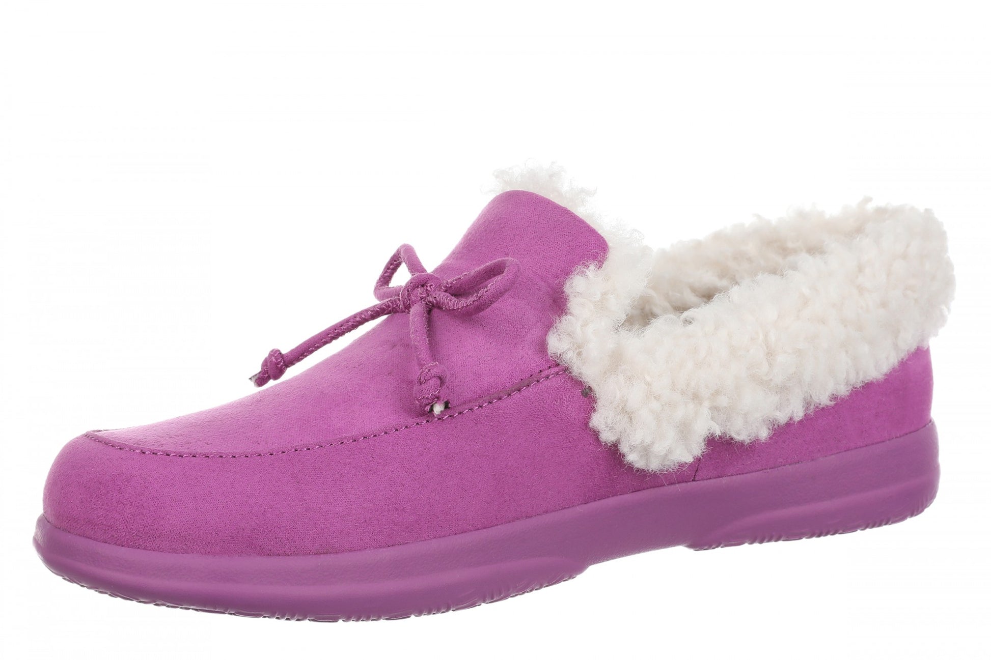 Vionic Claribel Slipper - Women's Cozy Orthotic Arch Support House Slipper - Opulent Berry - Left angle