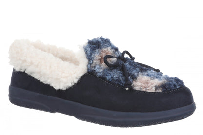 Vionic Claribel Slipper - Women's Cozy Orthotic Arch Support House Slipper - Navy Blazer - Angle main