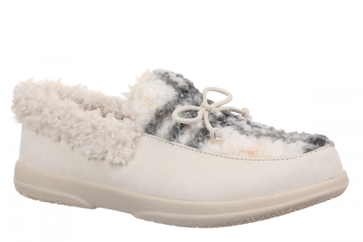 Vionic Claribel Slipper - Women's Cozy Orthotic Arch Support House Slipper - Cream - Angle main