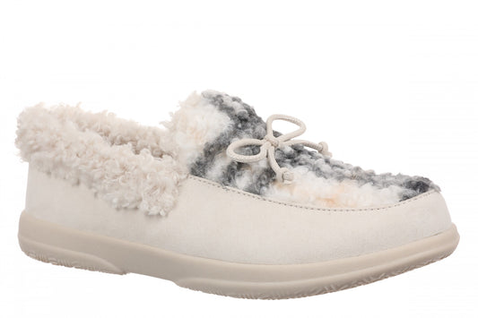 Vionic Claribel Slipper - Women's Cozy Orthotic Arch Support House Slipper - Cream - Angle main