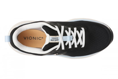 Vionic Walk Quest Women's Lightweight Comfort Orthotic Arch Support Walking Shoes - Black - Top