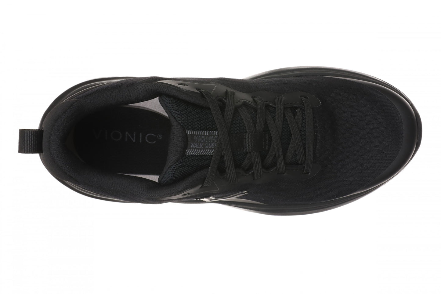 Vionic Walk Quest Women's Lightweight Comfort Orthotic Arch Support Walking Shoes - Black/black - Top