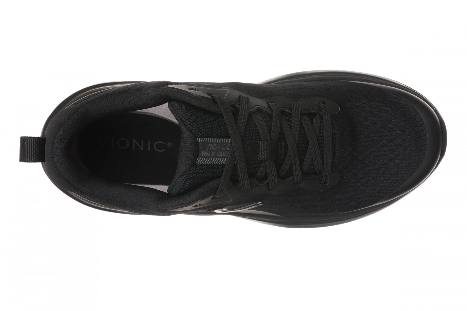 Vionic Walk Quest Women's Lightweight Comfort Orthotic Arch Support Walking Shoes - Black/black - Top