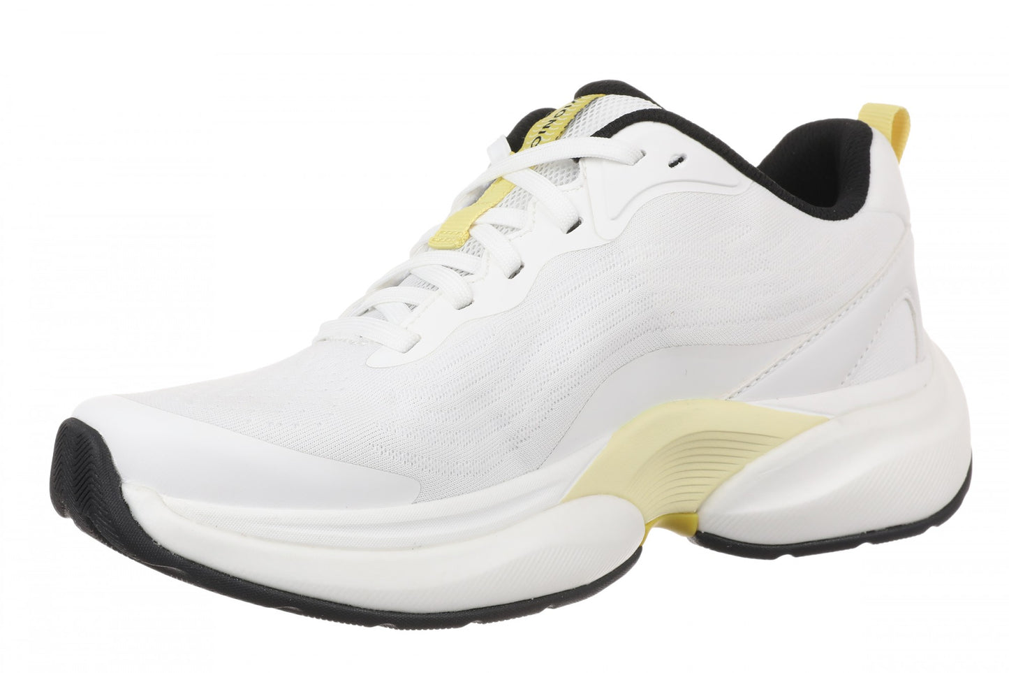 Vionic Walk Quest Women's Lightweight Comfort Orthotic Arch Support Walking Shoes - White/black - Left angle