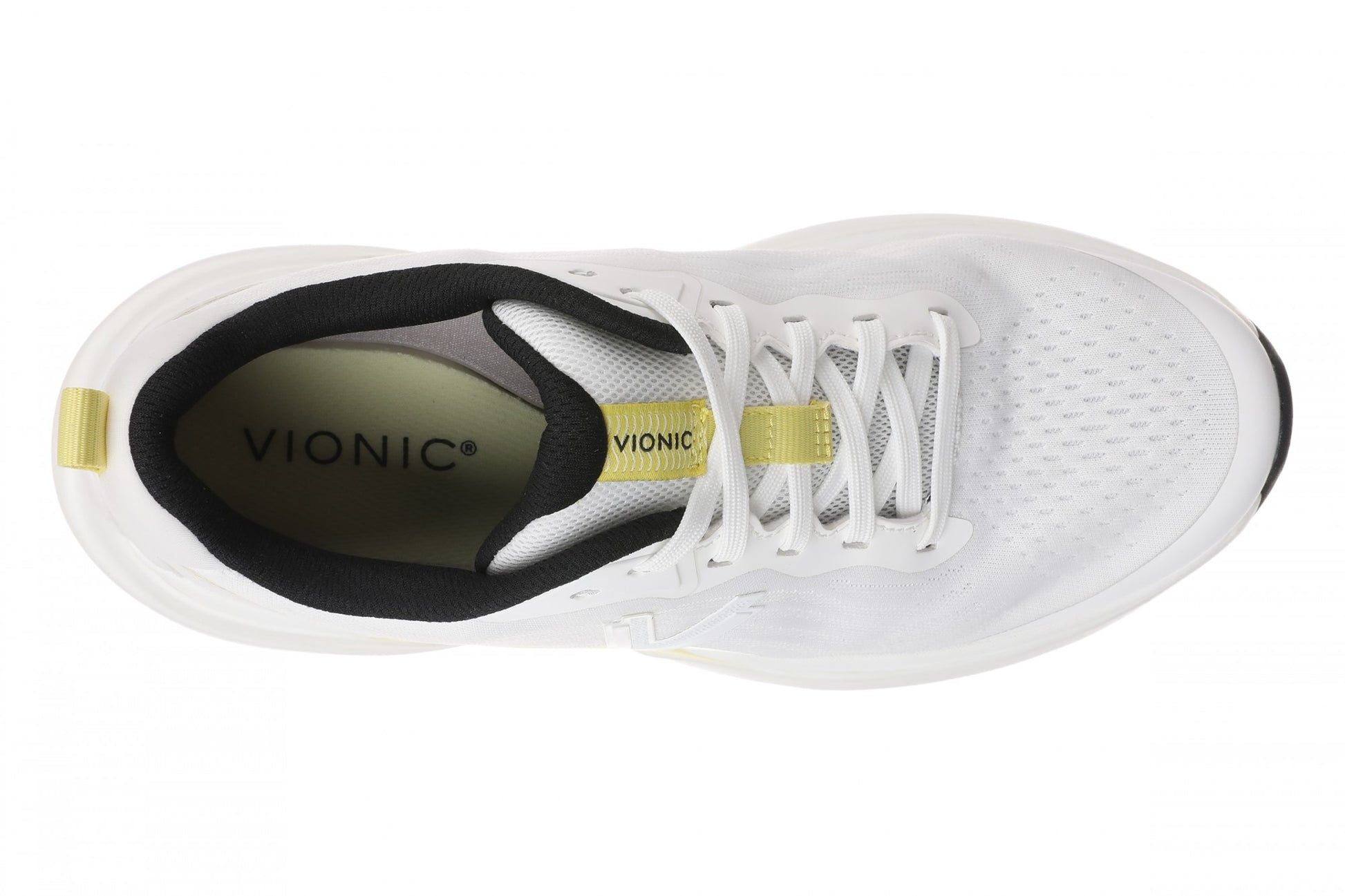 Vionic Walk Quest Women's Lightweight Comfort Orthotic Arch Support Walking Shoes - White/black - Top