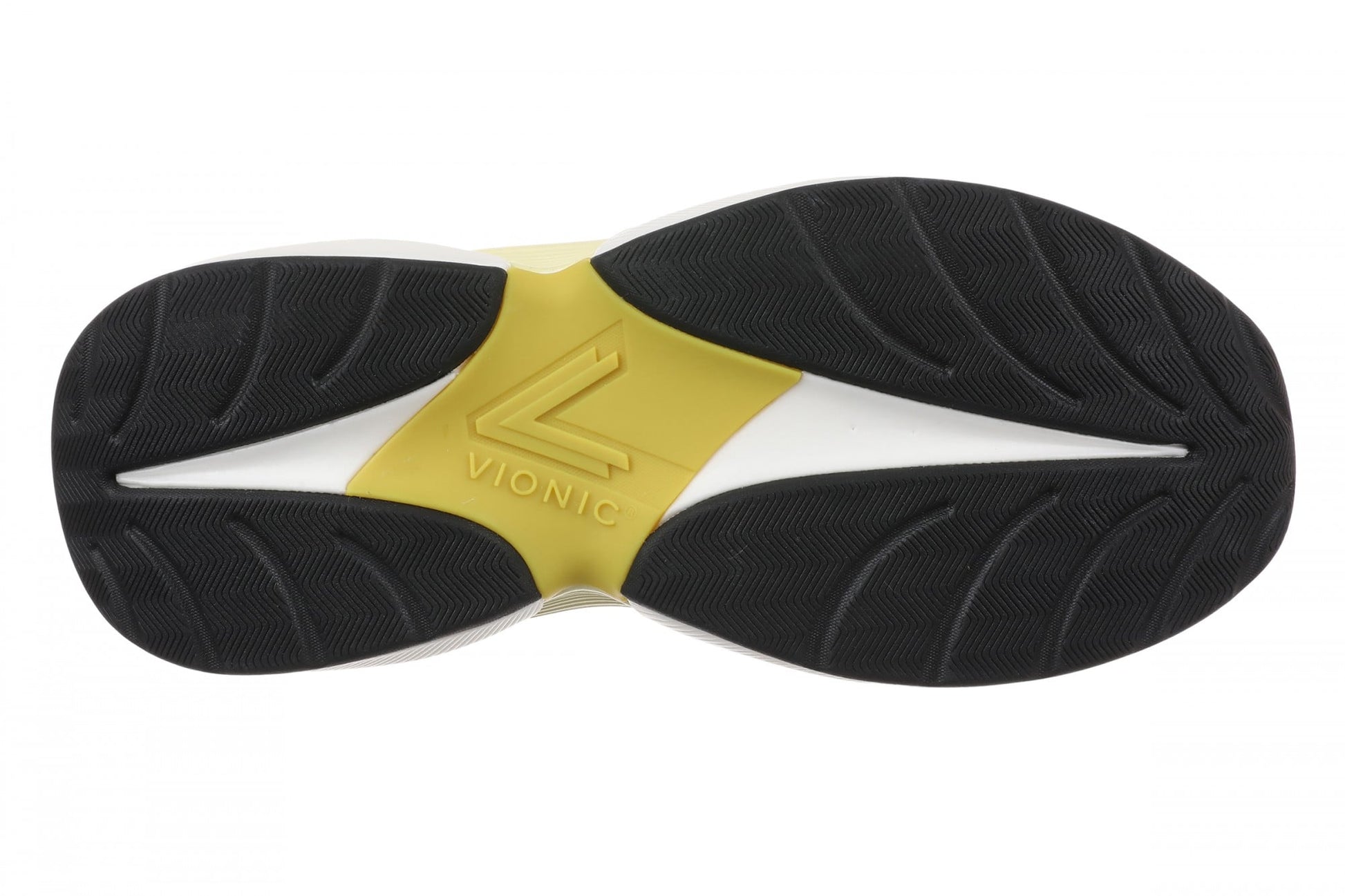 Vionic Walk Quest Women's Lightweight Comfort Orthotic Arch Support Walking Shoes - White/black - Bottom