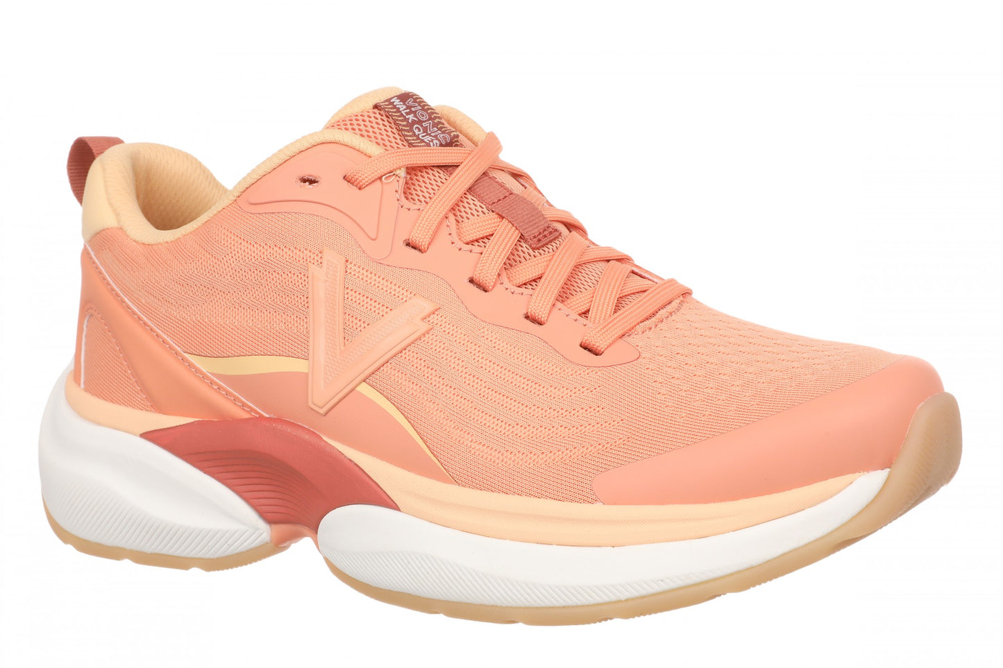 Vionic Walk Quest Women's Lightweight Comfort Orthotic Arch Support Walking Shoes - Shell Coral - Angle main