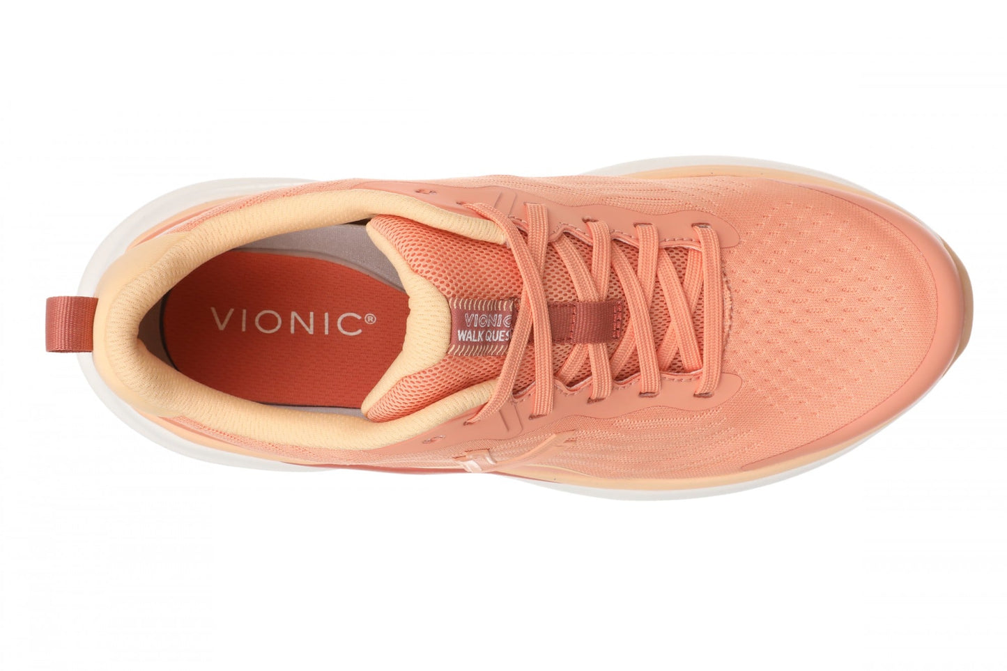 Vionic Walk Quest Women's Lightweight Comfort Orthotic Arch Support Walking Shoes - Shell Coral - Top