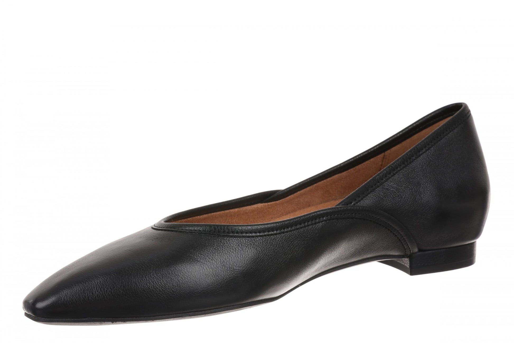 Vionic Gracia Women's Comfort Ballerina Shoe with Arch Support - Black - Left angle