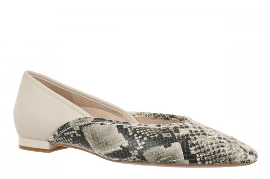 Vionic Gracia Women's Comfort Ballerina Shoe with Arch Support - Cream Snake - Angle main