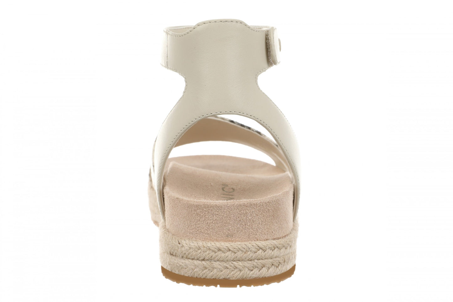 Vionic Yucca Women's Espadrille Platform Sandal with Arch Support - Cream Snake - Back