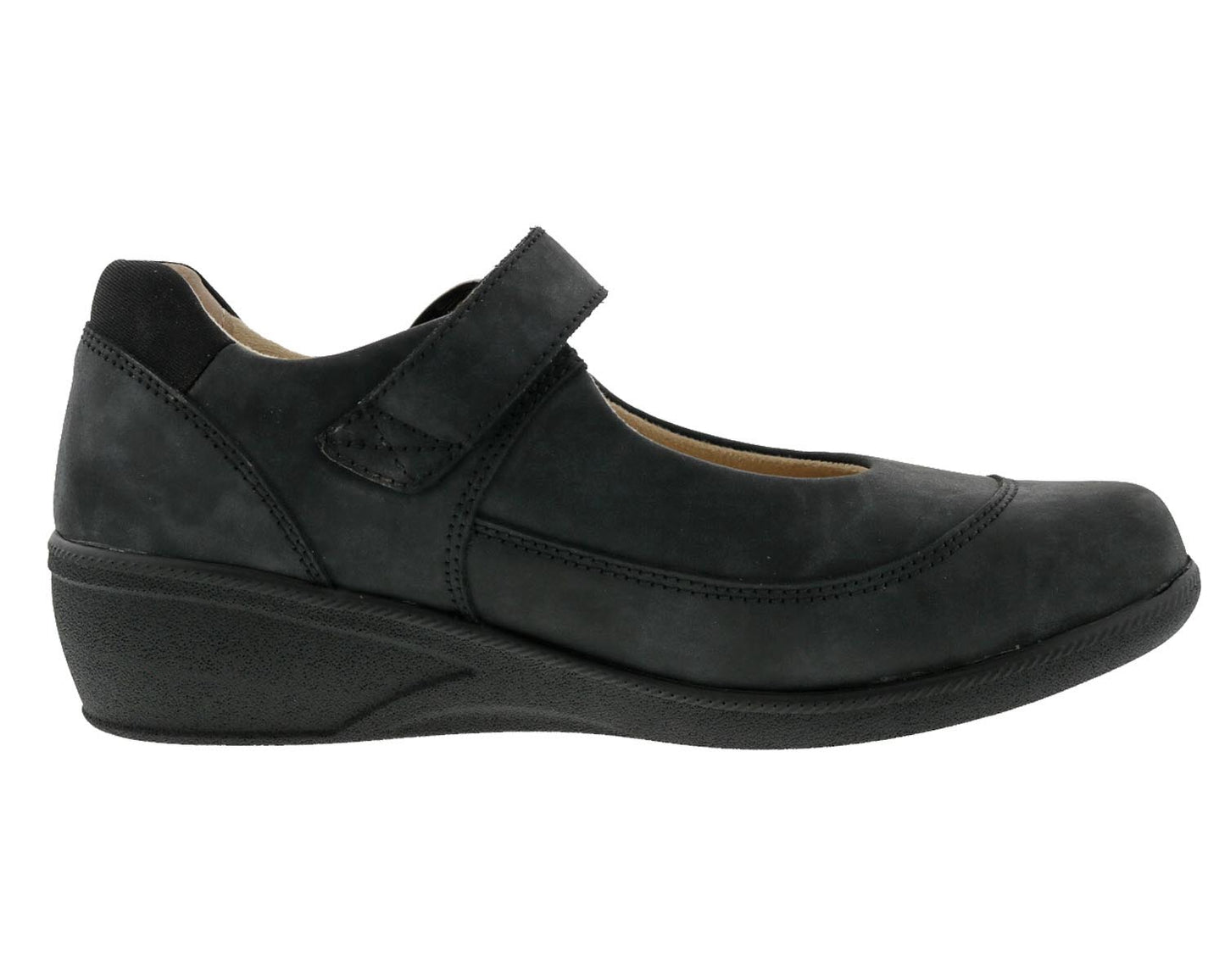 Drew Jillian Women's Therapeutic Shoes - Black Leather - Outside View
