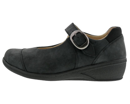 Drew Jillian Women's Therapeutic Shoes - Black Leather - Inside View