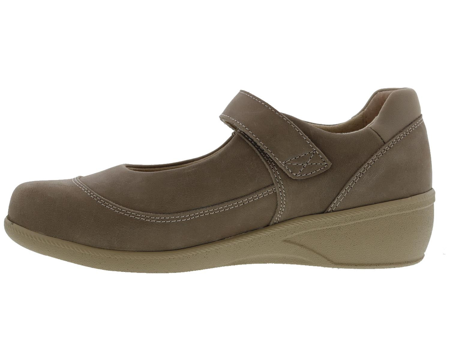 Drew Jillian Women's Therapeutic Shoes - Taupe Leather - Inside View