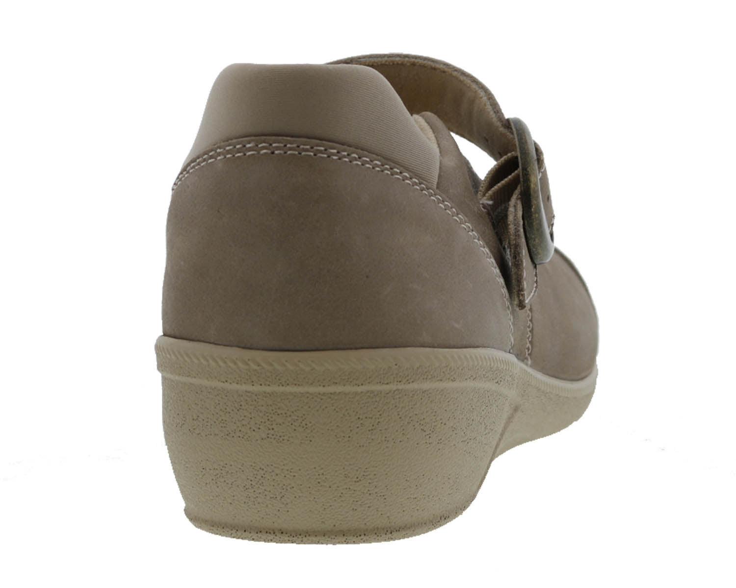 Drew Jillian Women's Therapeutic Shoes - Taupe Leather - Back View