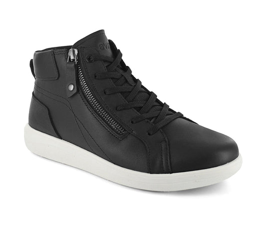 Strive Kensignton Women's Comfort High Top Zipper Sneaker Boot - Black Ii - Angle
