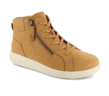 Strive Kensignton Women's Comfort High Top Zipper Sneaker Boot - Oak - Angle