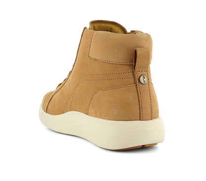 Strive Kensignton Women's Comfort High Top Zipper Sneaker Boot - Oak - Back View
