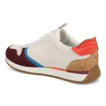 Vionic Monarch Women's Comfort Sneaker - Ivory Multi - Back angle