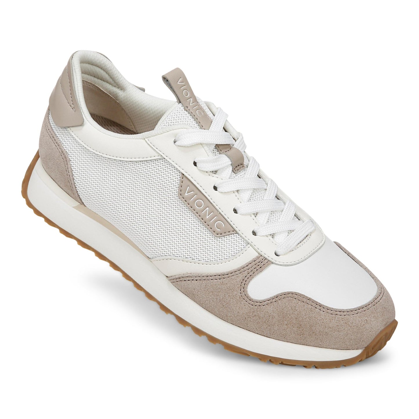 Vionic Monarch Women's Comfort Sneaker - White/cobblestone - MONARCH-J3221L2101-WHITE COBBLESTONE-13fl-med